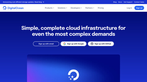 Сайт хостинг-компании DigitalOcean