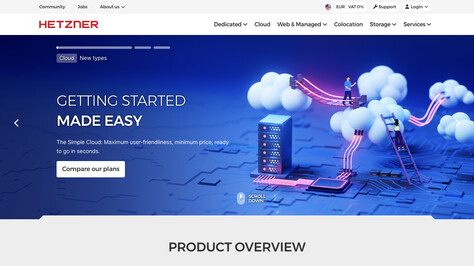 Сайт хостинг-компании Hetzner